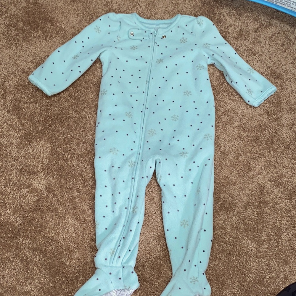 Snowflake fleece footie pajamas